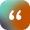 Graphic of a quotation mark on a gradient background