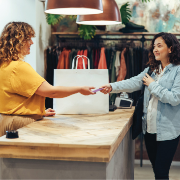 Credit Card being used in a small business