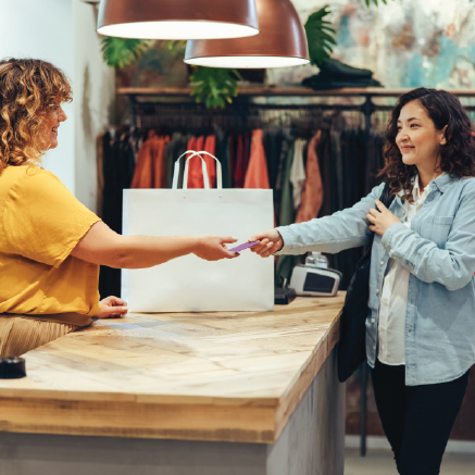 Credit Card being used in a small business