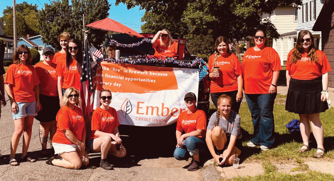 Embers Team Members walking in the Negaunee Pioneer Days parade