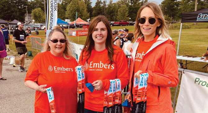 Embers Team Members volunteering at the MISH 1/2 Marathon