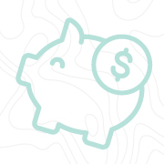 Line art of a piggy bank