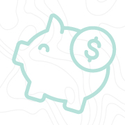 Line art of a piggy bank