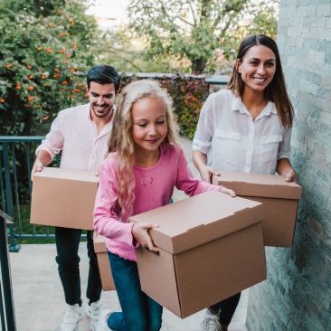 Family moving into new home