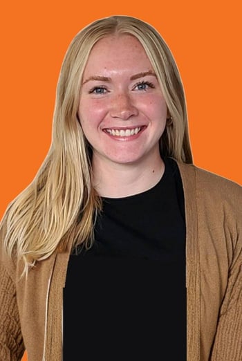 Hannah Headshot on orange