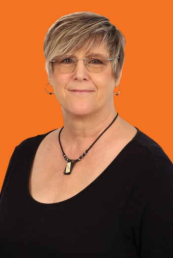 Marlene headshot on orange