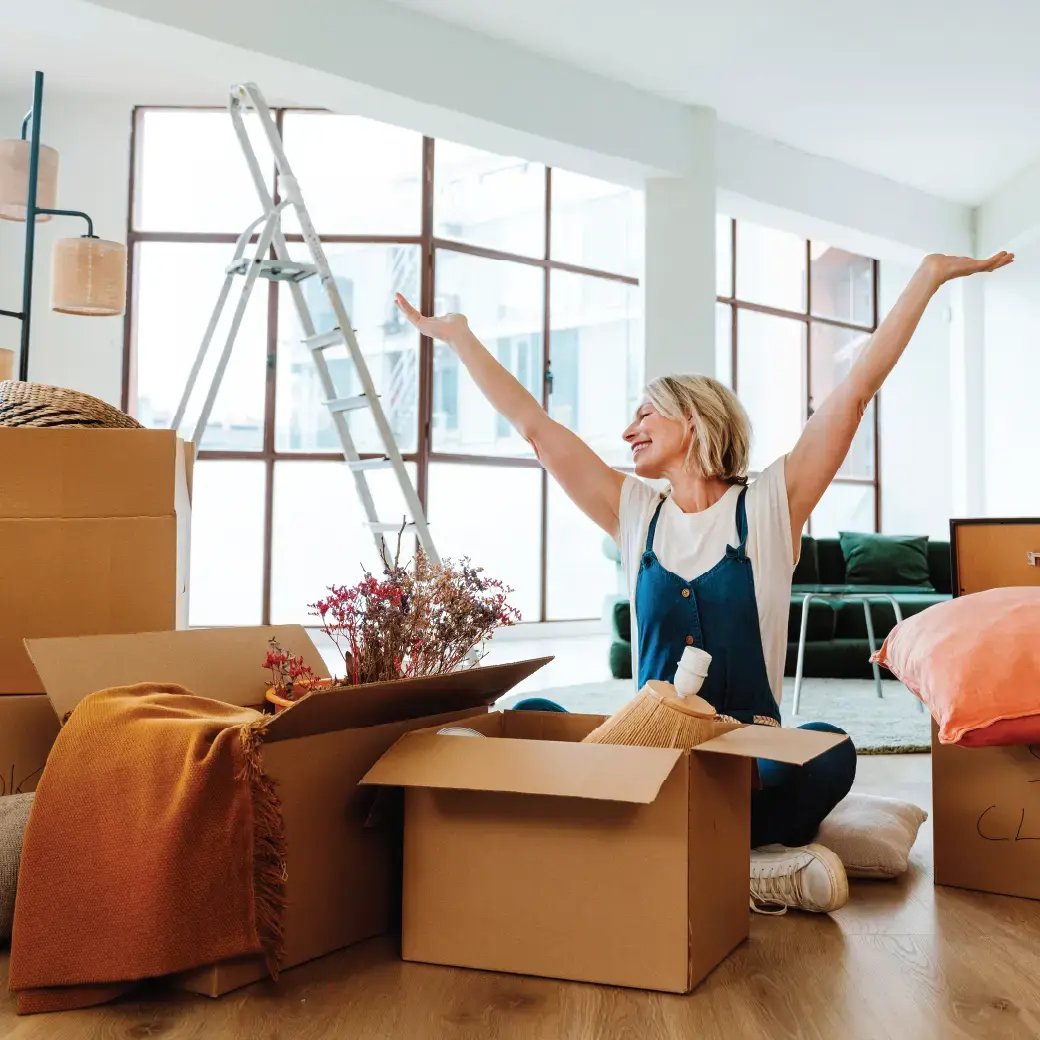 woman moving into new home